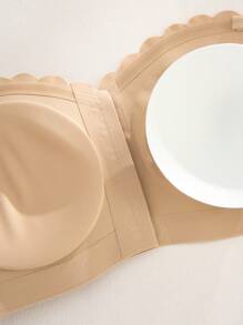 3pcs Women's Front Open Seamless Bra, With Removable Paddings - Khaki - View 6