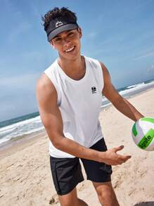 In My Nature Men's Summer Casual Outdoor Letter Printed Top - White - View 7