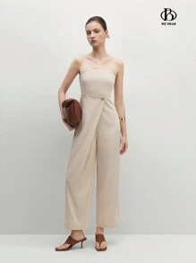 BizChic Women's Solid Color Simple Daily Strapless Jumpsuit