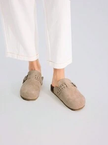 MOTF PREMIUM WOMEN'S CASUAL BUCKLE DETAIL FLAT SHOES, FOR CHRISTMAS FALL NEW YEAR HOLIDAY, VALENTINES - Apricot - View 3