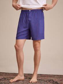 SHEIN EverLounge Men's Printed Simple Daily & Homewear Bottoms