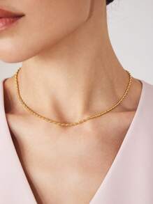 MOTF PREMIUM 18K GOLD PLATED WATER DROP PENDANT SINGLE LAYER CHAIN - Yellow Gold - View 4