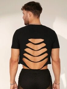 FeverCity 男士梯形開口背部短款針織上衣