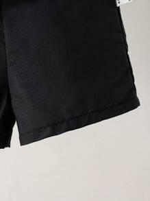 3 件套男婴印花连帽夹克套装，春夏季，保守运动休闲日常服装 - 黑色 - 查看 3