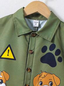 SHEIN 男孩可愛狗印花短袖連體衣