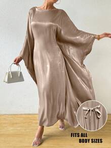 Rafferiza 女士优雅闪亮长裙，适合生日派对、婚礼宾客服装，秋季 - 香檳色 - 查看 6