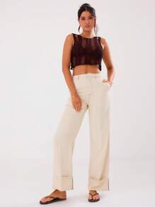 MUSERA 單肩無袖透視上衣 - 咖啡棕 - 查看 4