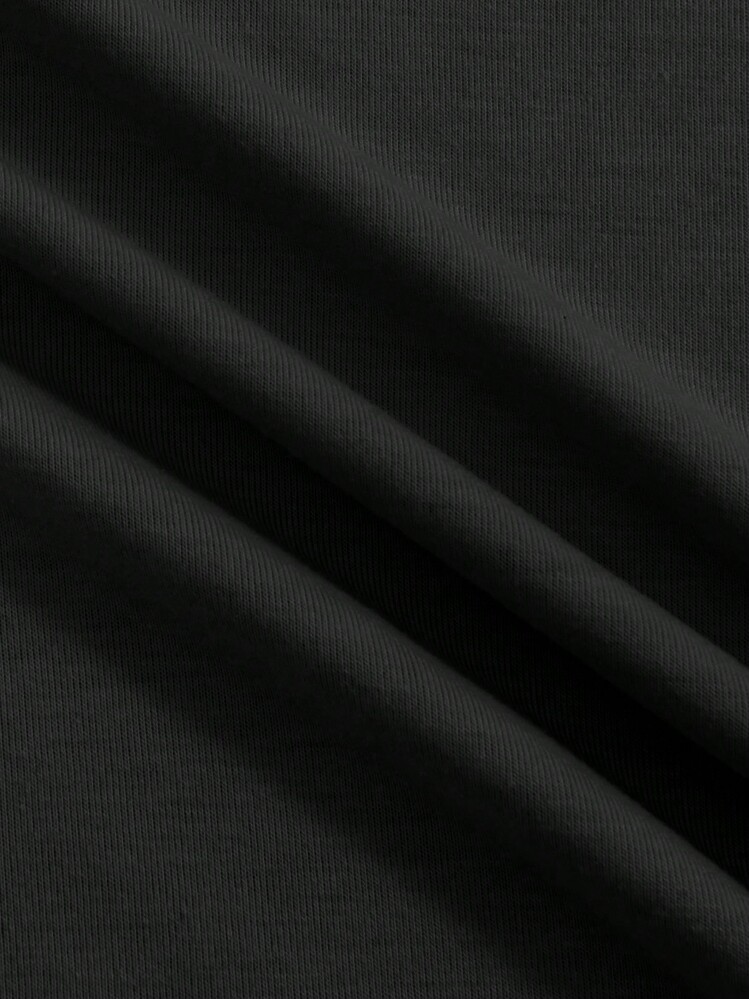 ROMWE MEN Street Life Camiseta de manga corta con estampado para hombres, adecuada para uso diario, primavera y verano - Negro - Añade 5