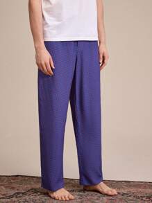 EverLounge Men's Buttoned Pocket Lounge Pants With Printed Patterns, Home Casual Bottoms - Multicolor - View 5