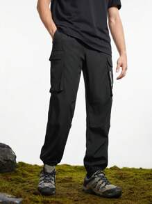 In My Nature Men's Letter Printed Outdoor Utility Pants - Black - View 7