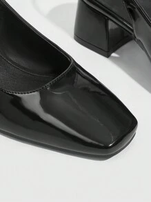 CUCCOO DOLLMOD Woman Shoes Fashionable Low-Heeled Shoes With Classic Black Back Strap For Summer Graduation Heels Prom Heels Vacation Shoes Summer Elegant Heels Spring Shoes Spring Break Easter For Christmas - Black - View 4