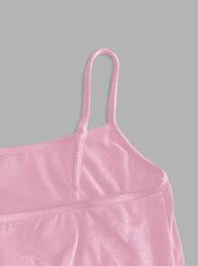 Attitoon 休闲简约心形翅膀水钻装饰女士吊带背心，适合夏季 - 淺粉色 - 查看 5