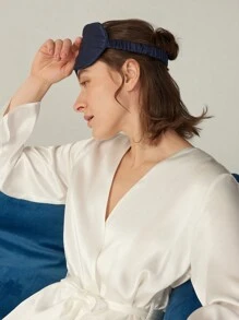 MOTF PREMIUM MÀU ĐỀU 16MM 100% TƠ LỤA CHE MẮT CHO PHÒNG NGỦ, DU LỊCH, VĂN PHÒNG, TRƯỜNG HỌC - Màu xanh hải quân - Xem 4