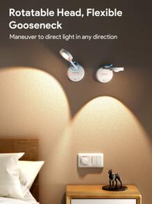 Teckwe 可充电室内壁灯 LED 运动传感器聚光灯 3 种灯光颜色亮度可调图片壁画灯用于悬挂照片绘画展示柜楼梯客厅画廊、圣诞礼物、秋冬季假期必备品露营度假必需品度假配件