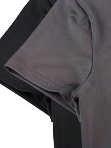 INAWLY Solva 2pcs Solid Crop Round Neck Tee - Multicolor - View 5