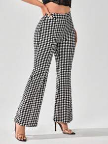 SHEIN SXY Commute Minimalist Office Old Money Simple Sexy And Elegant Black And White Polka Dot Women's Pants - Multicolor - View 6