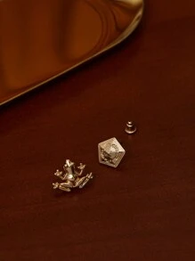 HARRY POTTER X SHEIN 2 Pairs Red Rhinestone & Golden Earrings (Studs + Dangle) - Multicolor - View 5