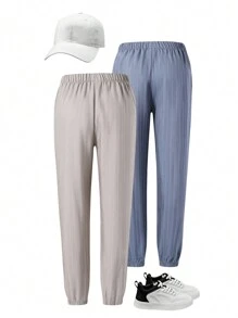 SHEIN Tween Boys' Simple Daily Wear Long Pants Set - Multicolor - View 2