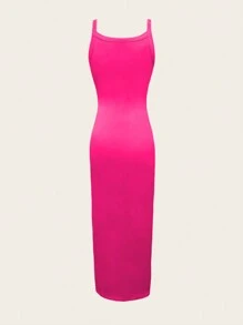 Chiquease Vestido de tirantes con diseño ajustado y elegante de unicolor sexy para mujer, vestido largo de Body entero maxi para outfit de mujer