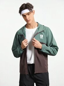 In My Nature Men's Color Block Hooded Outdoor Jacket - Dusty Blue - View 9