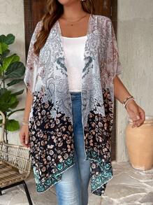 SHEIN Clasi Damen Sommerhemd in Große Größen mit Farbblock und Retro-Muster - Verschiedenfarbig - Übersicht 3