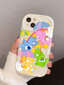 ROMWE X Care Bears Cute Cartoon Bear Pattern 3D Wave Trim Phone Case - Multicolor - View 2