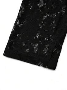 Allurite Plus Size Women'S Shawl Collar Lace Blazer Jacket Graduation,Back To School,Teacher Outfits For Women - Black - View 3