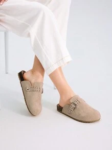 MOTF PREMIUM WOMEN'S CASUAL BUCKLE DETAIL FLAT SHOES, FOR CHRISTMAS FALL NEW YEAR HOLIDAY, VALENTINES - Apricot - View 5