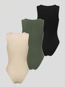 Chiquease 3 bộ đồ liền thân đơn giản hàng ngày dành cho nữ - Nhiều màu - Xem 2