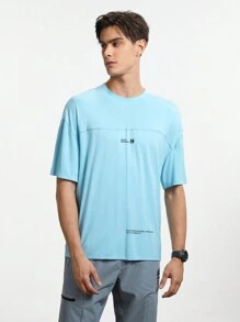 In My Nature Men Letter Graphic Outdoor Tee Without Bag - Blue - View 5