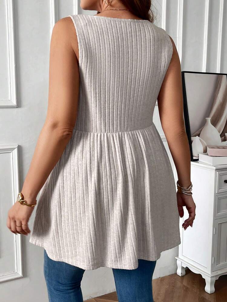 Plus Size Solid Color Summer Ladies' Tank Top With Wide Strap,Spring/Vacation