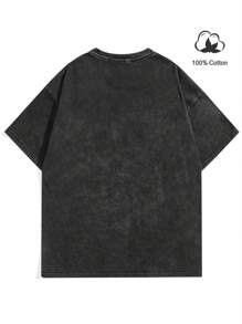 Manfinity EMRG Loose Fit Men's Star Print Drop Shoulder T-Shirt - Black - View 3