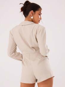 MUSERA Business Long Sleeve V Neck Blazer Jumpsuit Elegant Graduation Prom Wedding Guest Summer