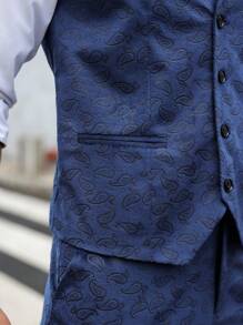 Manfinity Mode Vestă fără mâneci și pantaloni lungi pentru bărbați, culoare uni, pură zilnică simplă