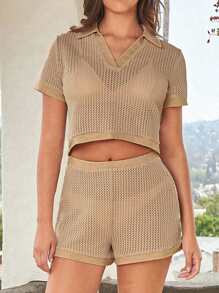 Forever 21 Summer Khait Women Two Pieces Sets - Khaki - View 5