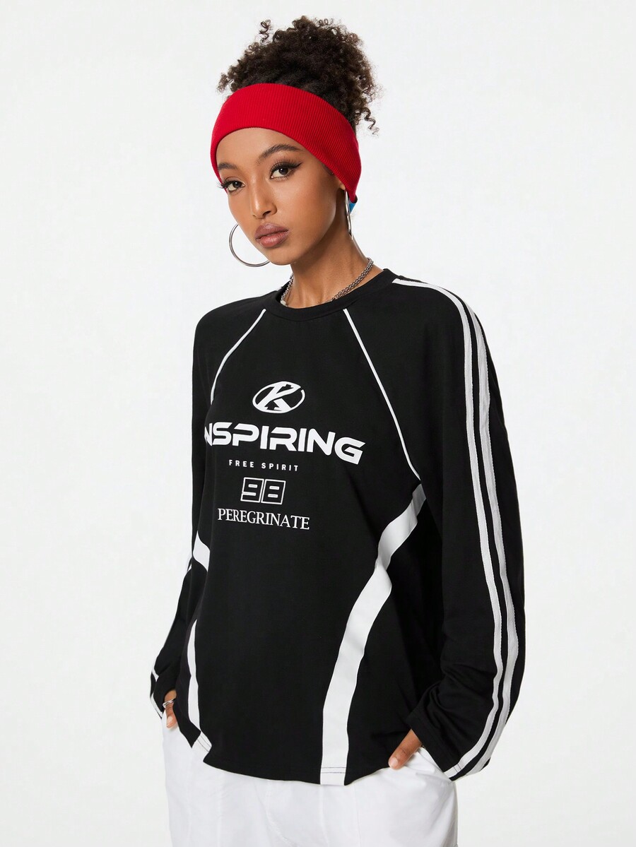 SHEIN Coolane Women's Fall Race Car Driver Back To School Graphics