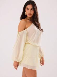 MUSERA 露肩飘逸迷你连衣裙，性感优雅，适合春夏外出穿着