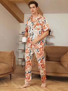 Men's Random Printed Casual Pants, Home Wear - Multicolor - View 5