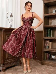 Halter Sexy Elegant Cinched Waist Compression A-Line Dress Party Dress Wedding Guest Cocktail Dress