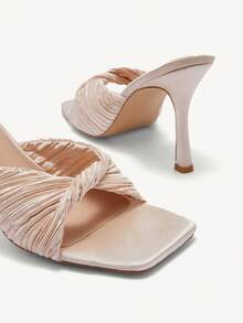 CUCCOO CHICEST 简约优雅粉色女士高跟凉鞋，方头细跟，万圣节 - 粉色 - 查看 4