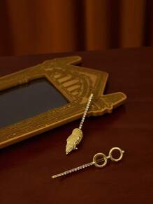 HARRY POTTER X SHEIN 4 Pcs Golden Geometric Pattern Fashion Hair Clips,Back To School - Gold - View 6