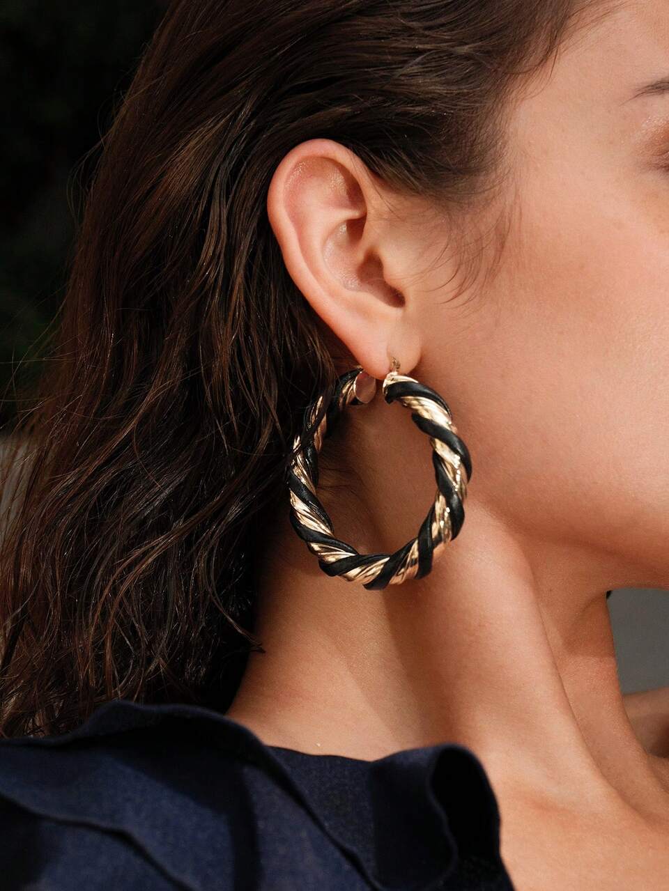MOTF 18K GOLD HANDMADE BRAIDED EXAGGERATED PERSONALIZED HOOP EARRINGS