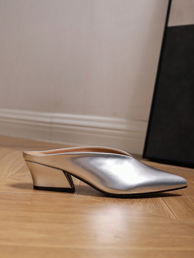 2025秋冬季 KD 2024 欧美风复古刺绣高跟长筒牛仔靴，过膝，优雅，穆勒鞋，高贵 - 銀色 - 查看 4