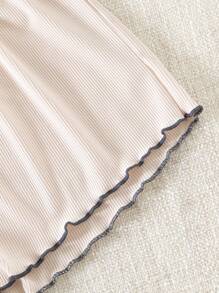 2入組生菜邊蝴蝶結前短睡褲 - 深灰色 - 查看 5