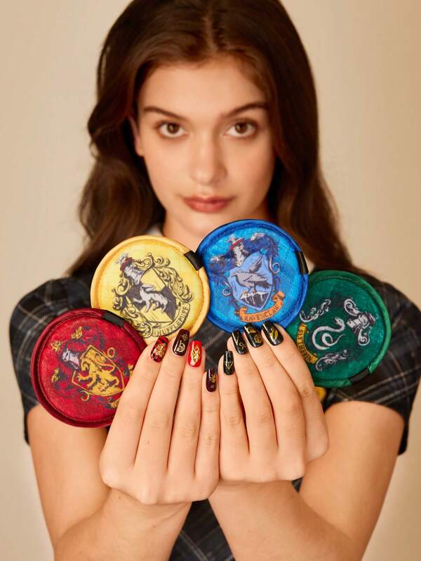 HARRY POTTER X SHEIN 4pcs/Set Cleaning Puffs For Face,Harrypotter,Gifts