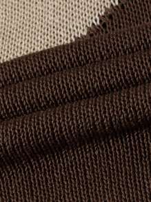 ANDREILEE Men's Hollow Out Short Sleeve Letter & Number Knit Top - Brown - View 6