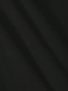 SHEIN Đầm dài tay đơn giản hàng ngày màu trơn cho nữ cỡ lớn - màu đen - Xem 4