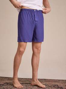 SHEIN EverLounge Men's Printed Simple Daily & Homewear Bottoms