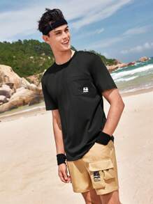 In My Nature Men Letter Graphic Outdoor Tee For Summer