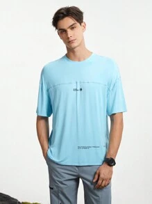 In My Nature Men Letter Graphic Outdoor Tee Without Bag - Blue - View 7